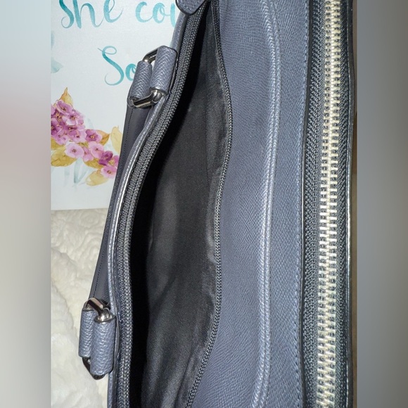 Coach Perry Slim Briefcase in Dark Blue - Picture 6 of 14